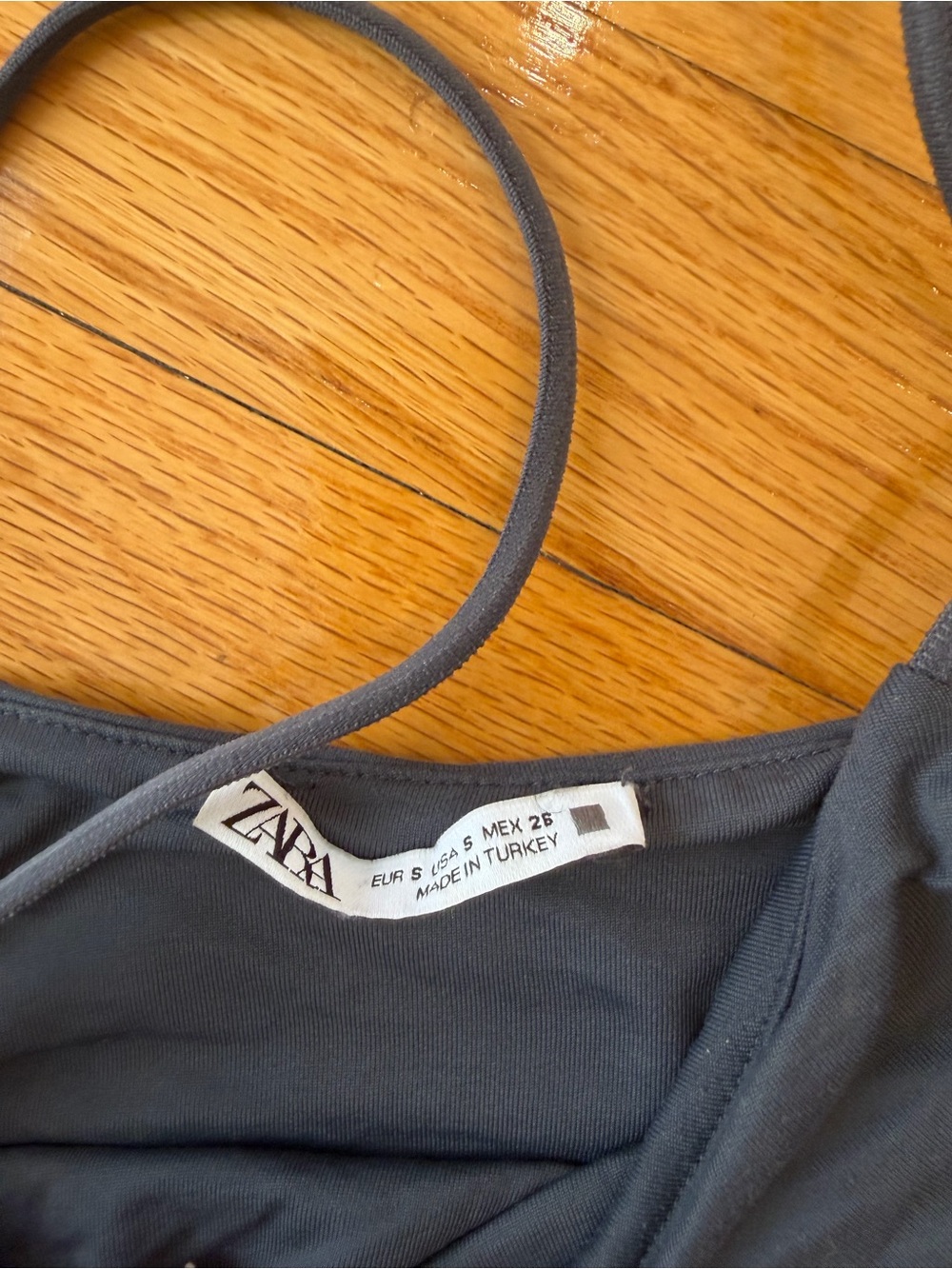 Zara Dark Gray Slim Strap Bodysuit